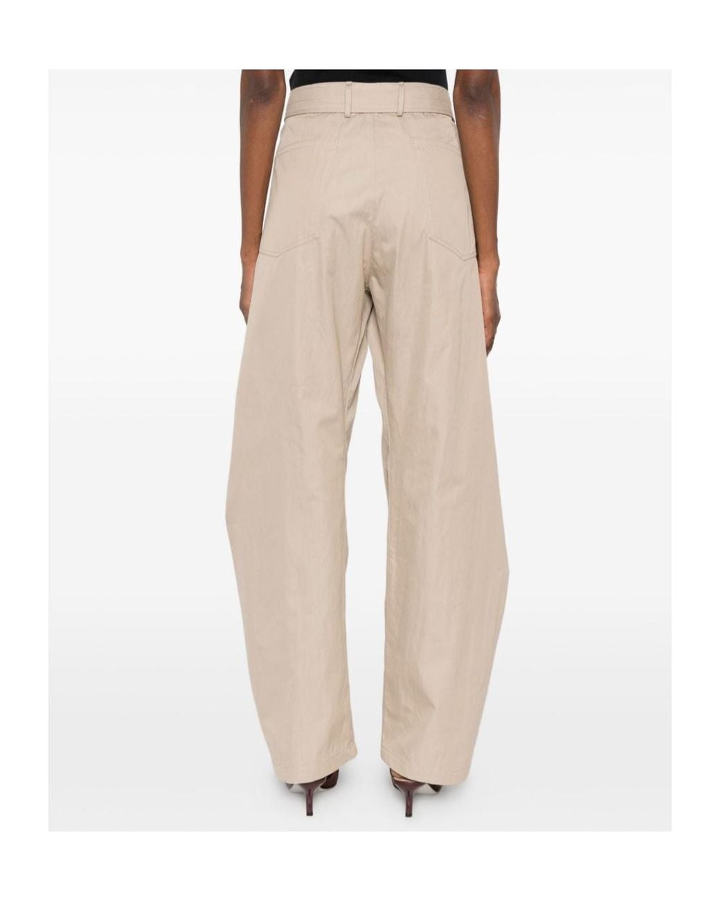 Magda Butrym Natural Drawstring Casual Trousers