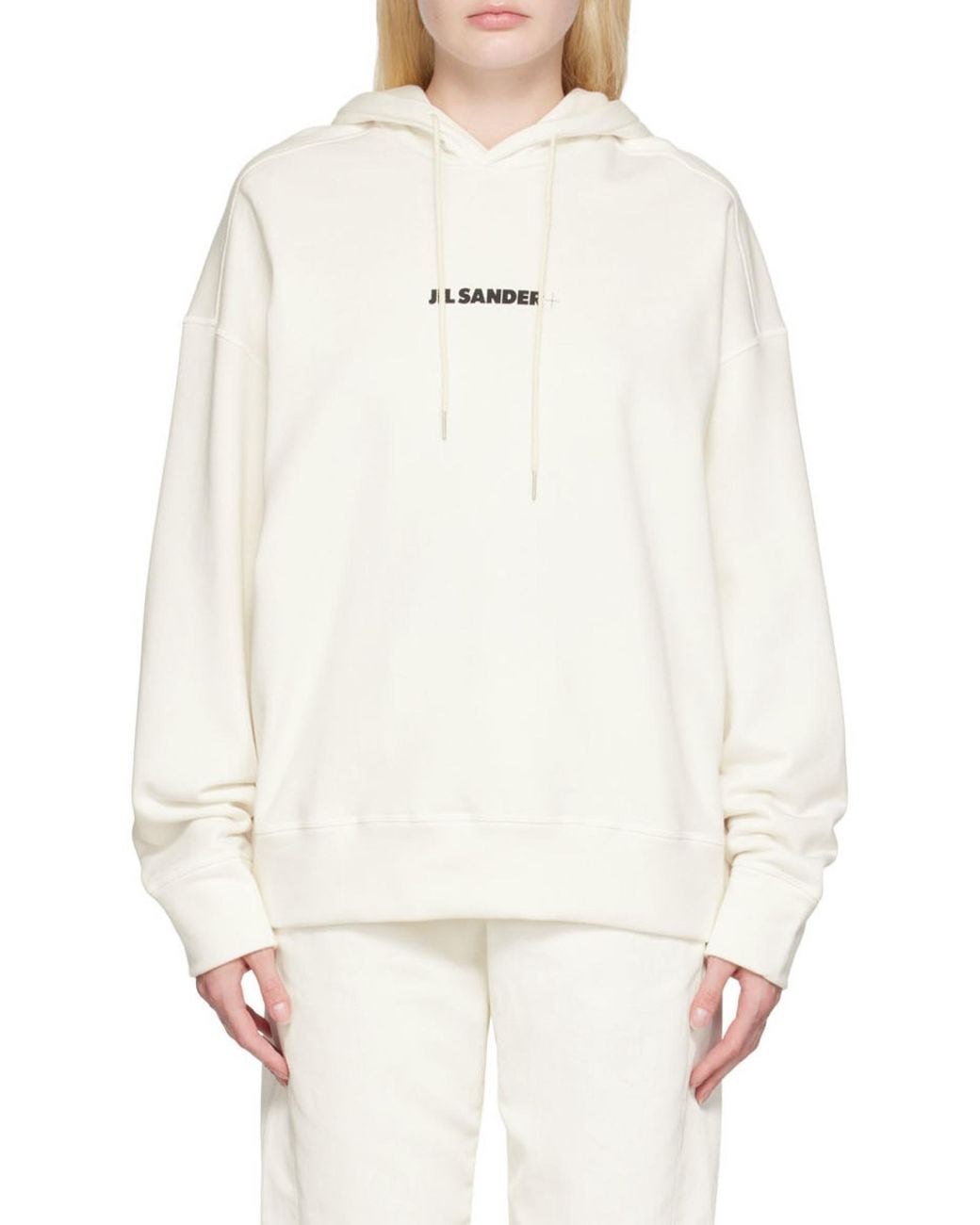 Jil Sander Gray Hooded Logo Sweatshirt
