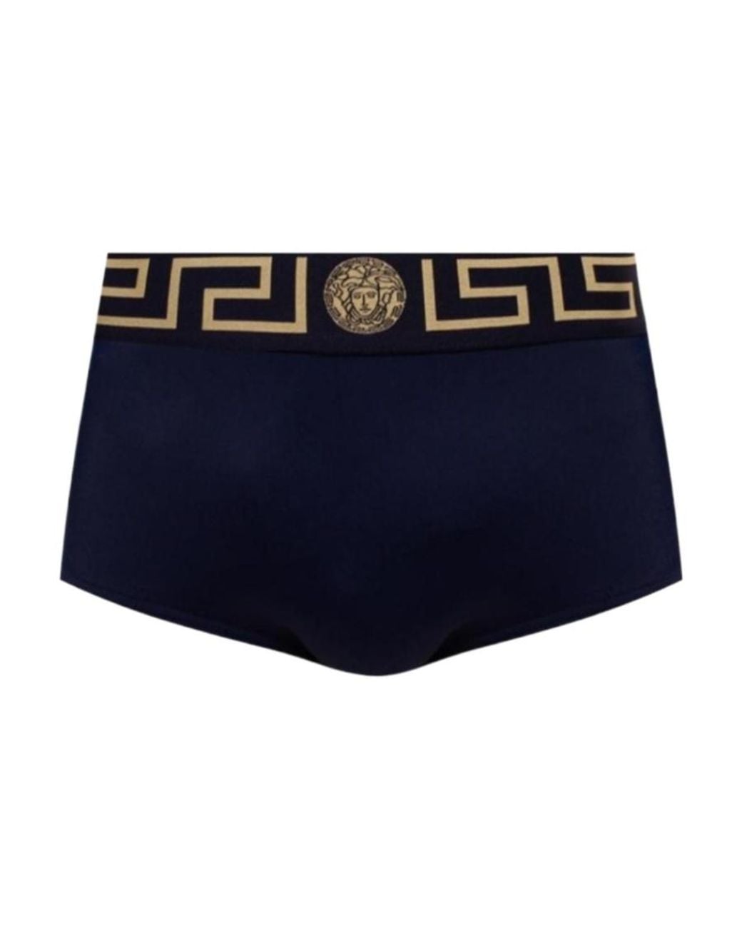 Versace Blue Medusa Greca Band Swim Briefs for men