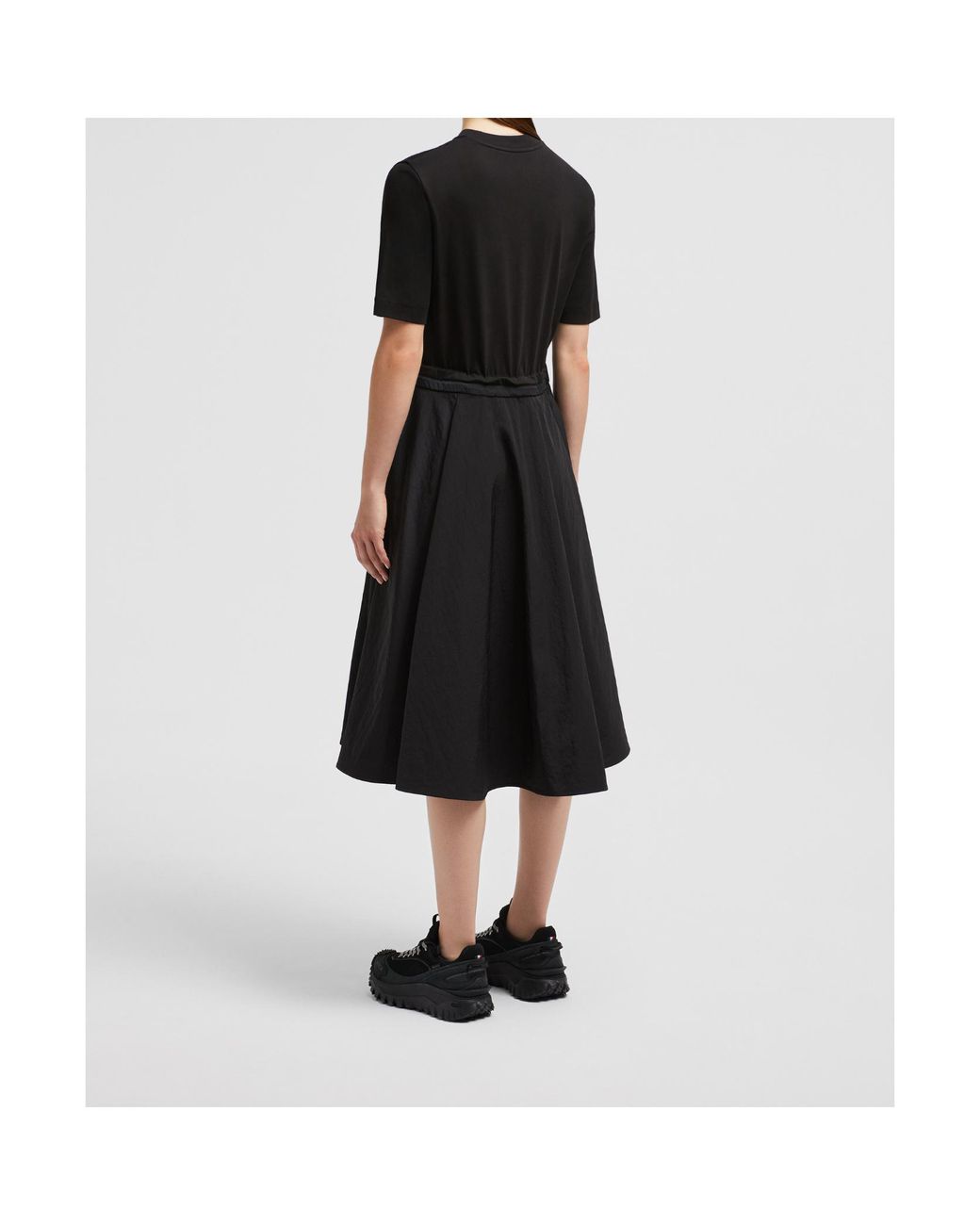 Moncler Black Crewneck Short-Sleeve Dress