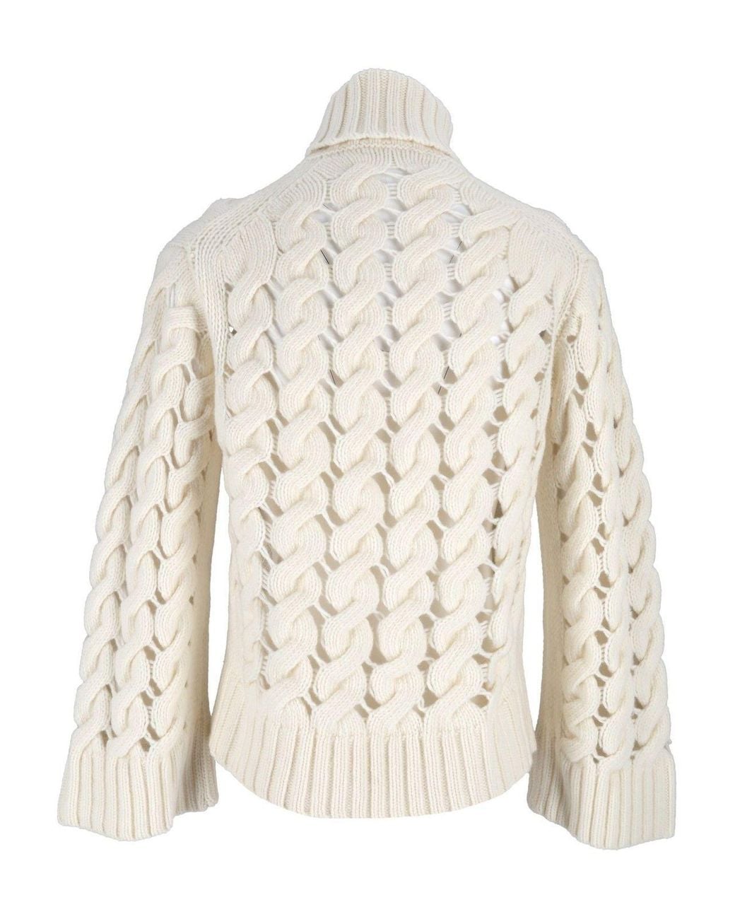 P.A.R.O.S.H. Natural P.A.R.O..H. Perforated Turtleneck Jumper