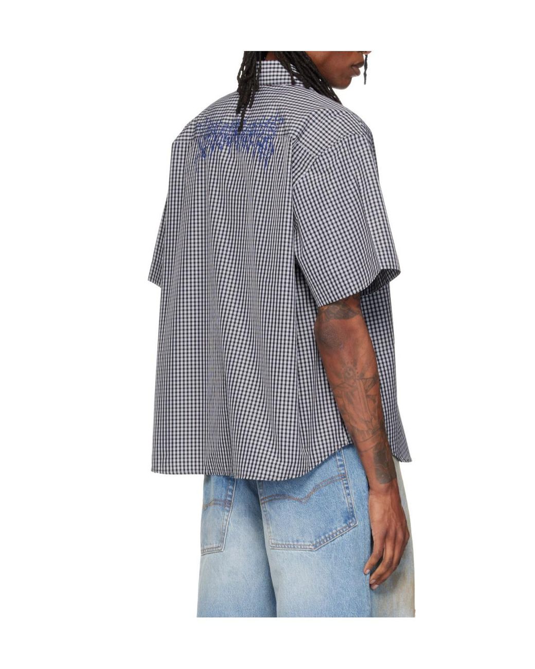 Vetements Gray Plaid Shirt for men