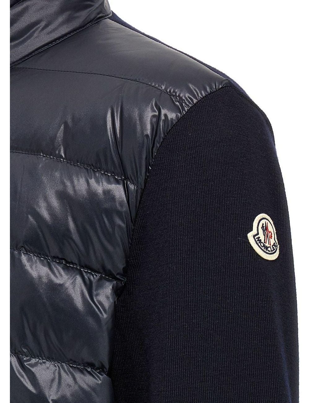 Moncler Blue Zip-Up Padded Jacket for men
