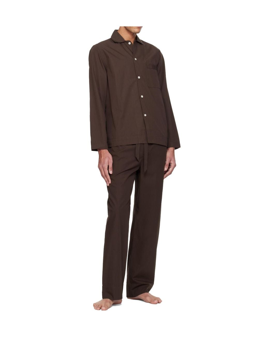 Tekla Brown Drawstring Pajama Pants for men