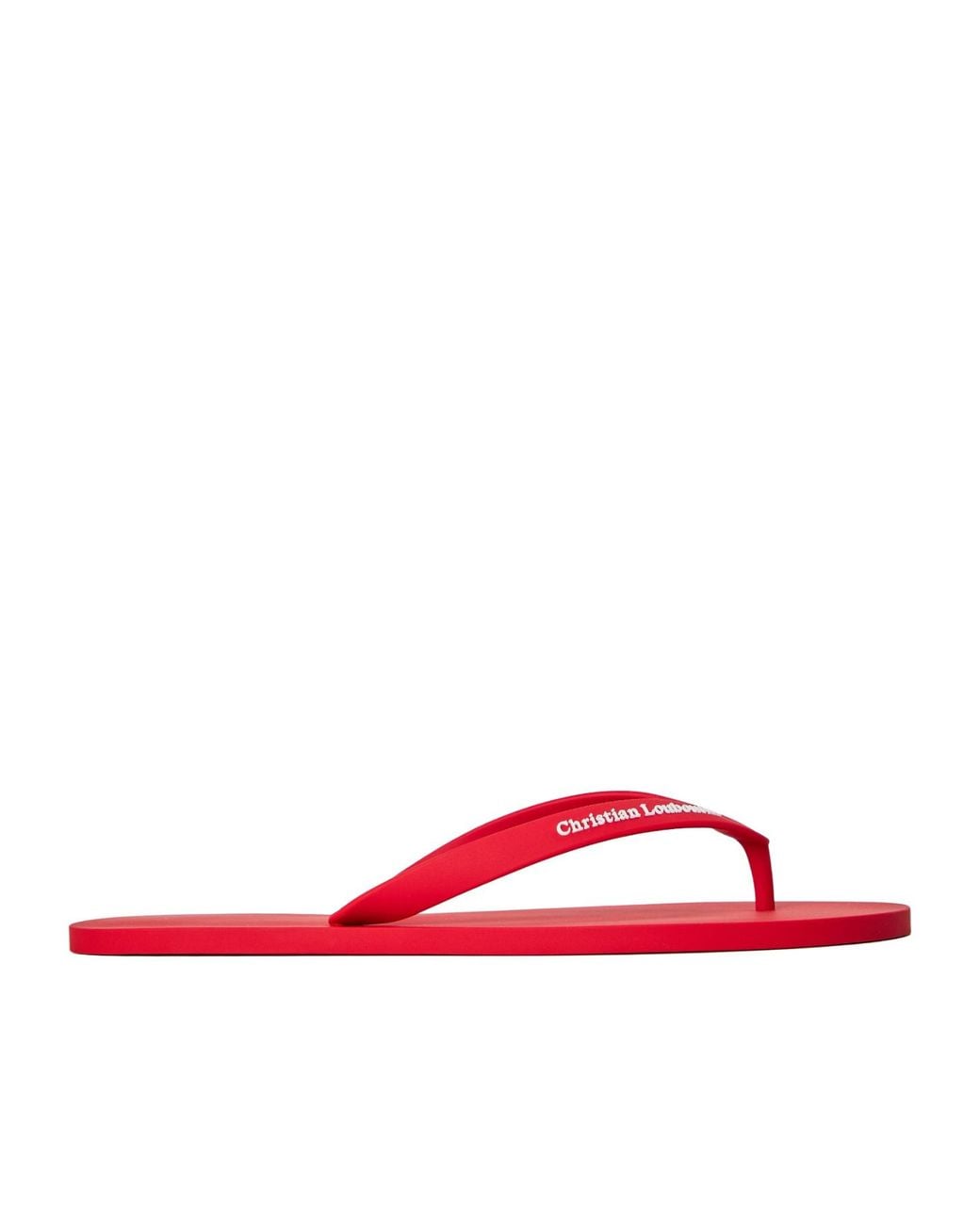Christian Louboutin Red Solid Color Flip Flops for men
