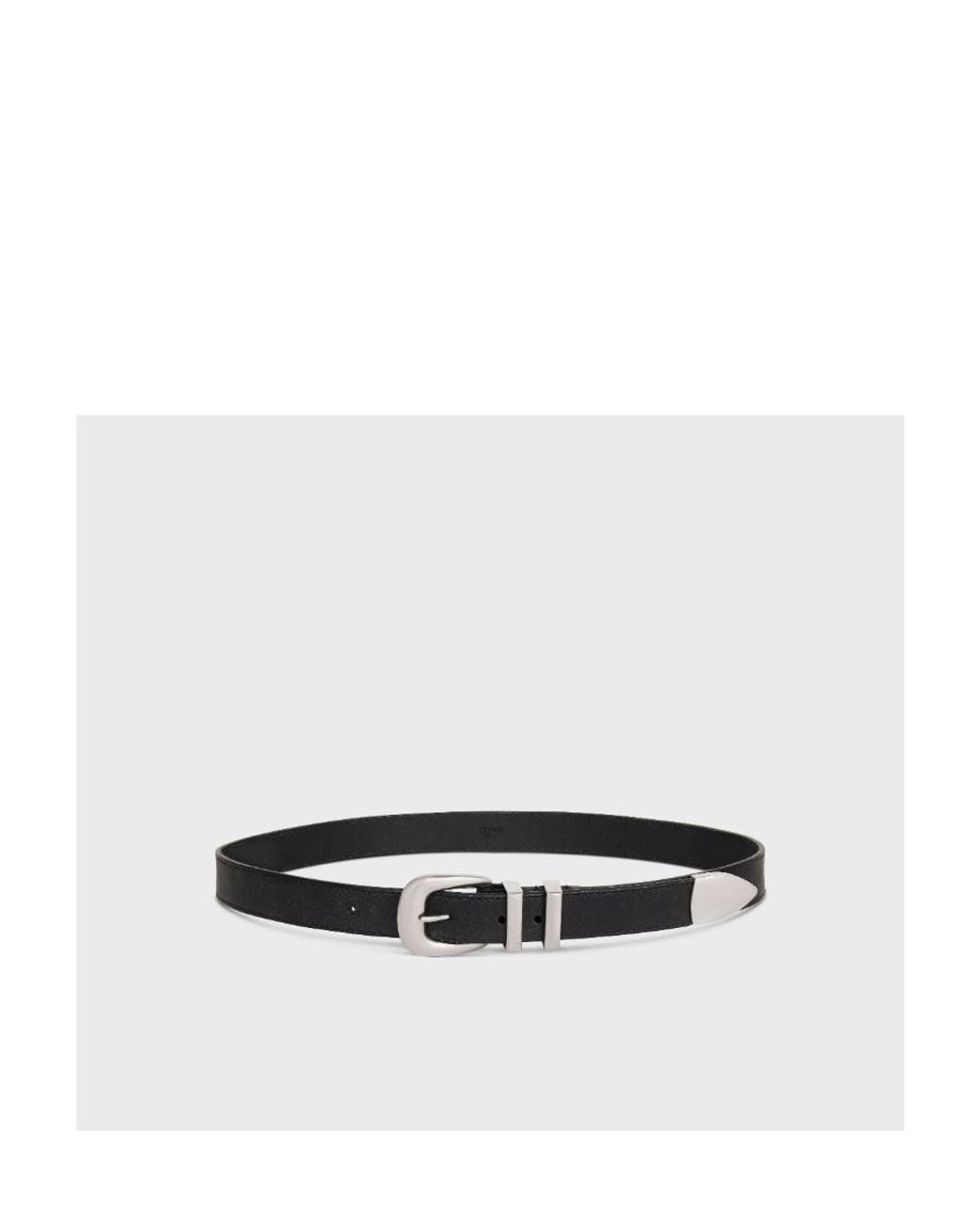 Céline White Western Belt 25 for men