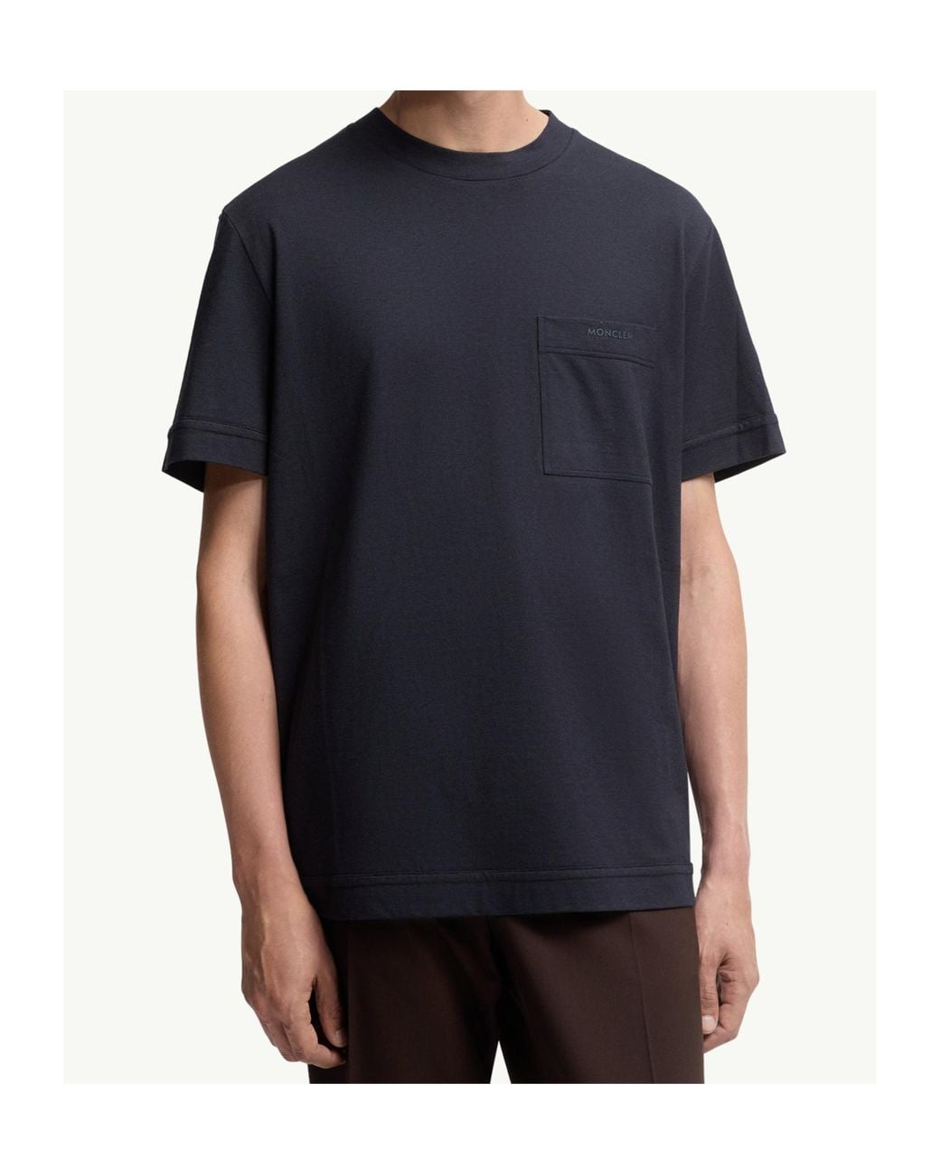 Moncler Blue Logo Detailed Crewneck T-Shirt for men