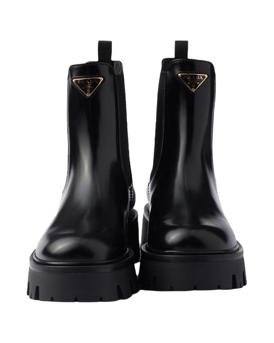 Prada Black Round-Toe Short Boots