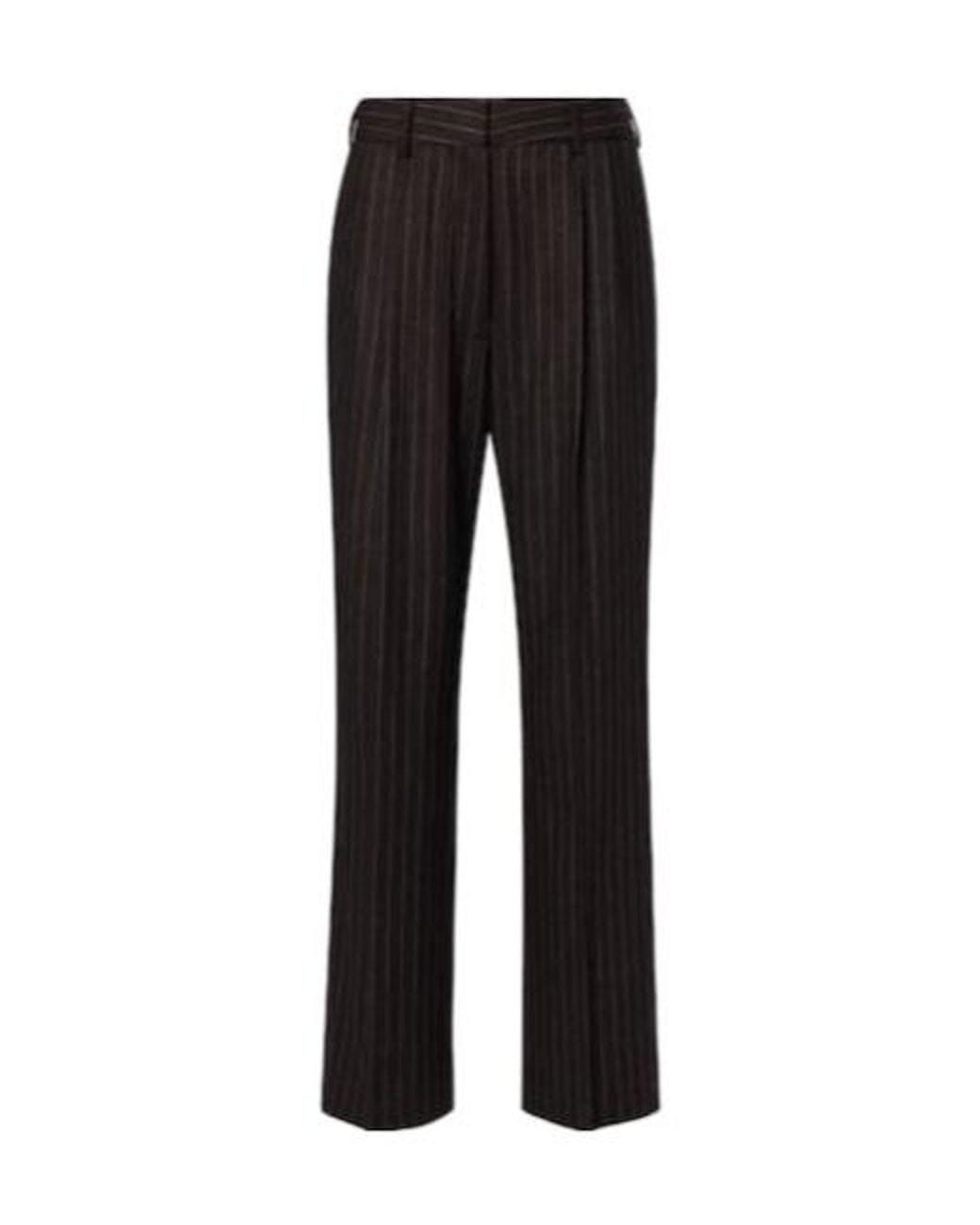 Blazé Milano Black Fox Wool And Cashmere Straight Pants