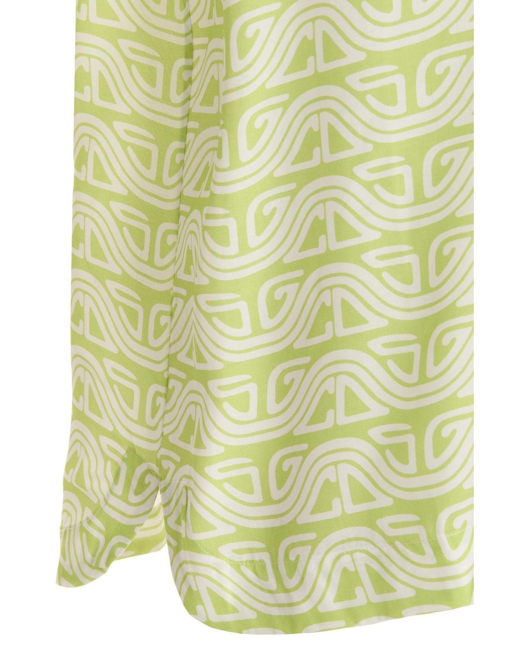 Gcds Yellow Waved Logo Printed Buttoned Shirt for men