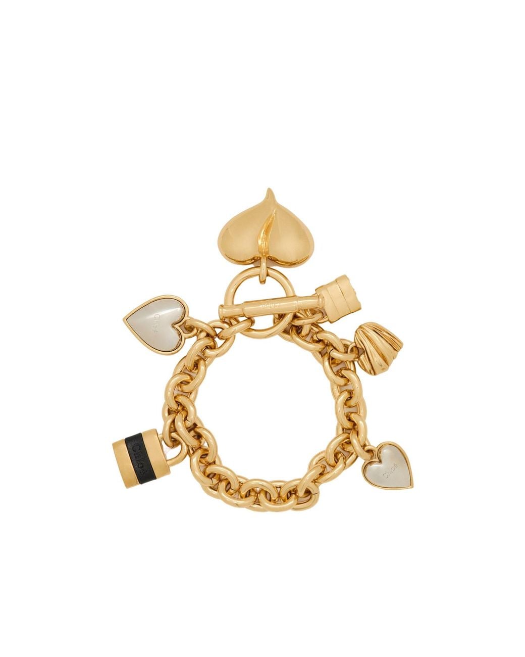 Chloé Metallic Heart Lock Bracelet