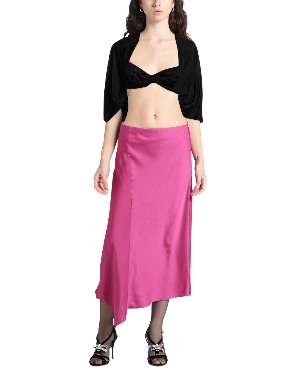 Saint Laurent Black Minimalist Shortsleeve Cropped Top