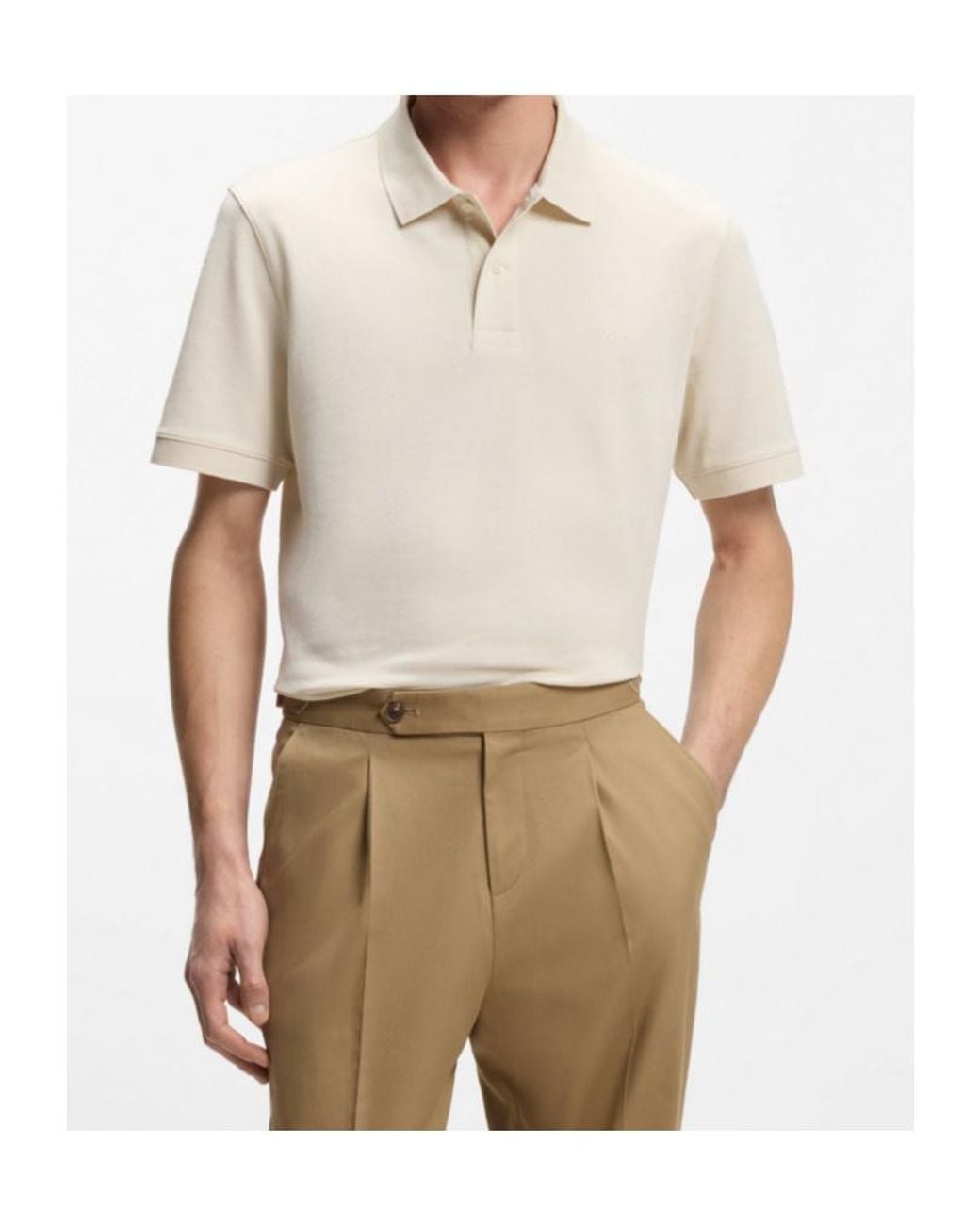 Boss White Boss Short-Sleeved Straight Hem Polo Shirt for men