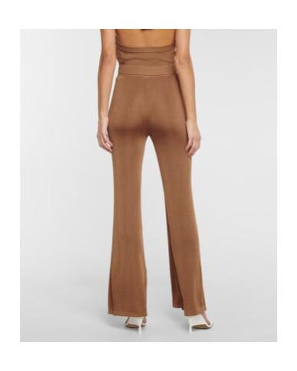 Staud Brown Moonstone High-Rise Flared Pants