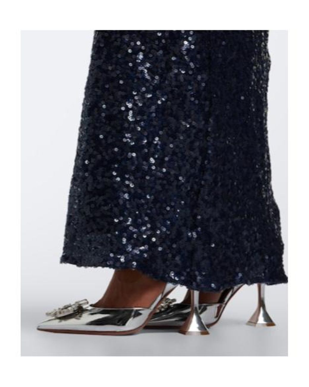 Christopher Esber Blue High-Neck Fitted Sequin Evening Dress