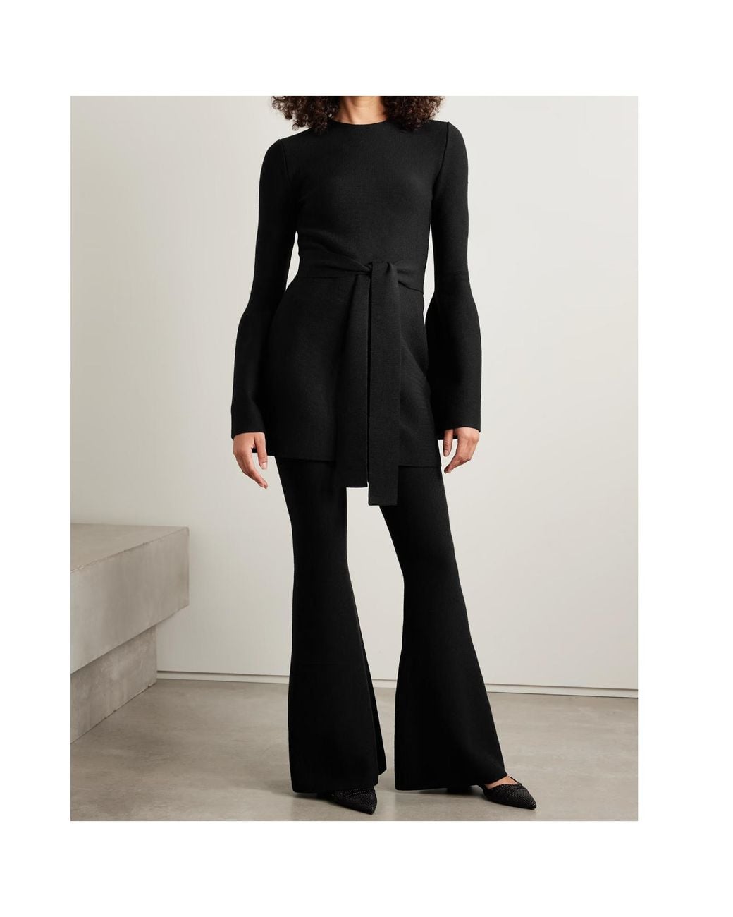 Gabriela Hearst Black Ayala Knitted Flare Pants