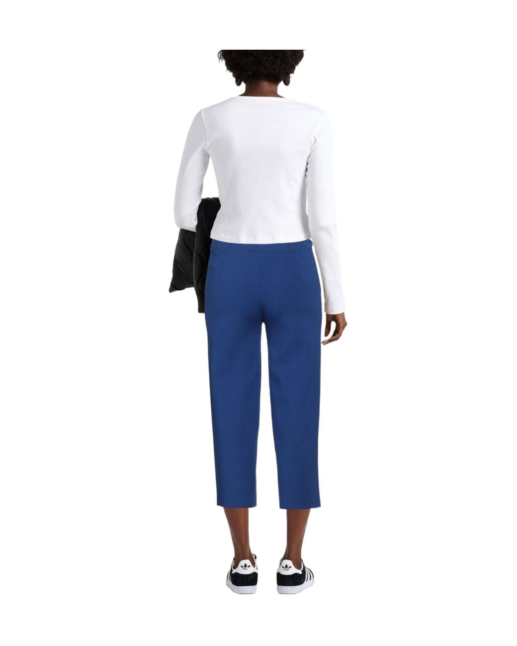 Max Mara Blue Loose Knit Cropped Pants