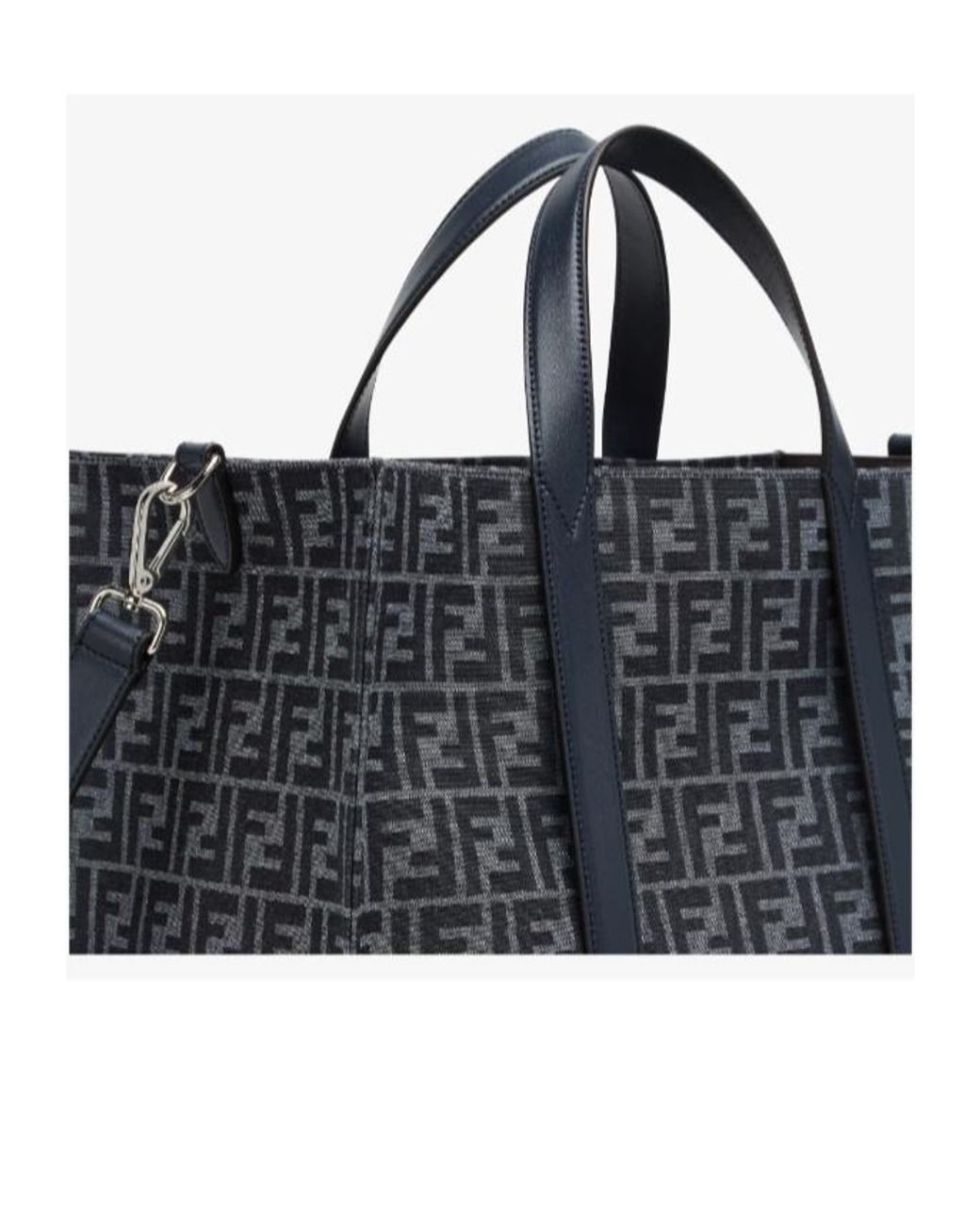 Fendi Blue Ff Jacquard Tote Bag for men