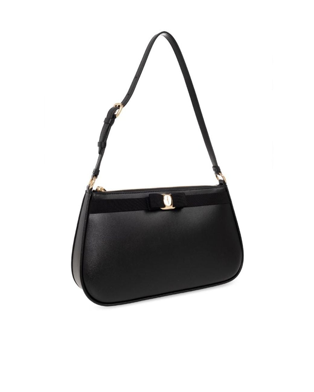 Ferragamo Black Vara Bow Shoulder Bag