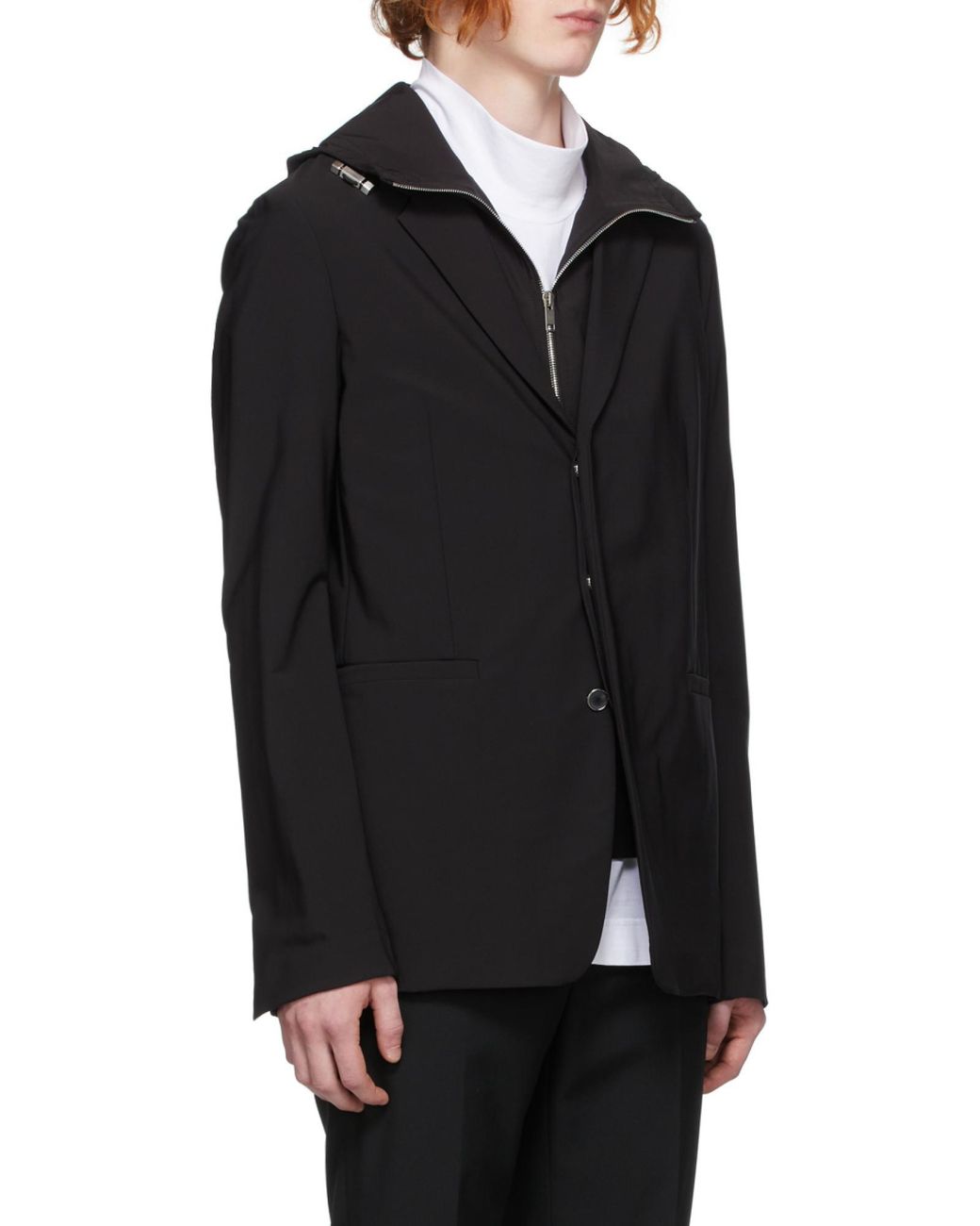 Givenchy Black Removable Layered Hooded Jacket for men