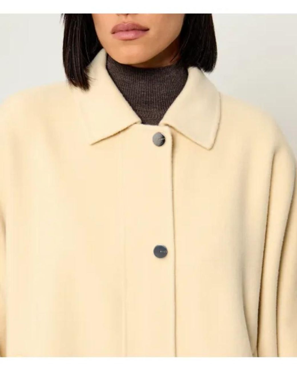 Pinko Natural Double-Layered Button-Up Cape