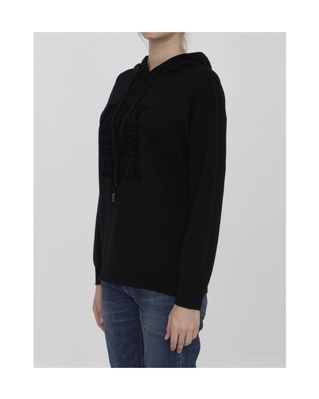 Max Mara Black Pamir Drawstring Long-Sleeved Hoodie