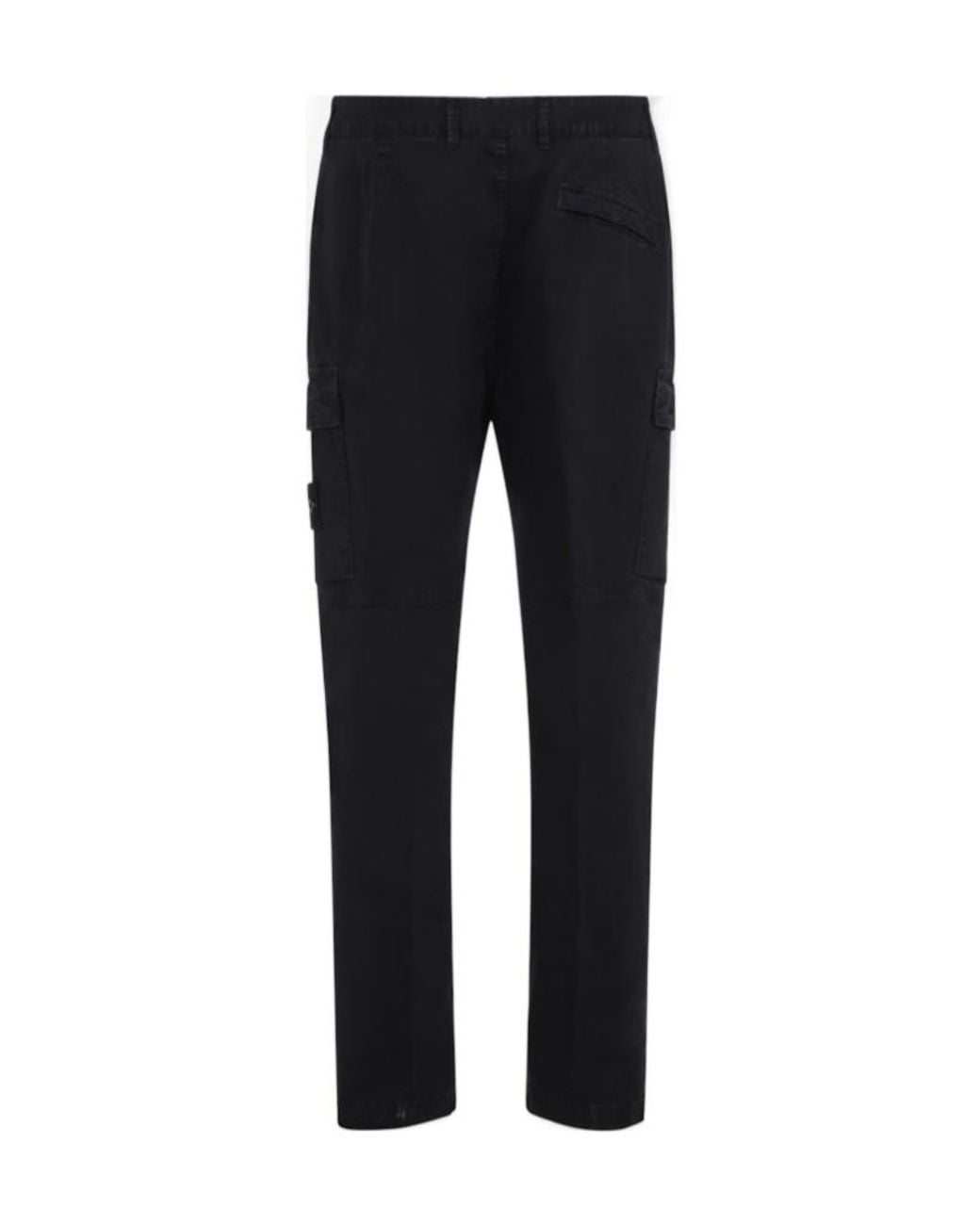 Stone Island Black Logo Patch Cargo Pants for men