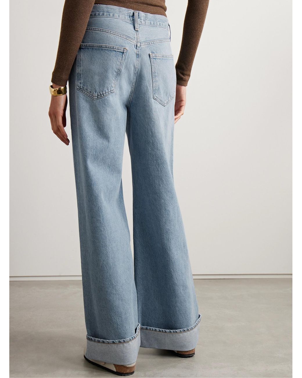 Agolde Blue High-Rise Wide-Leg Jeans