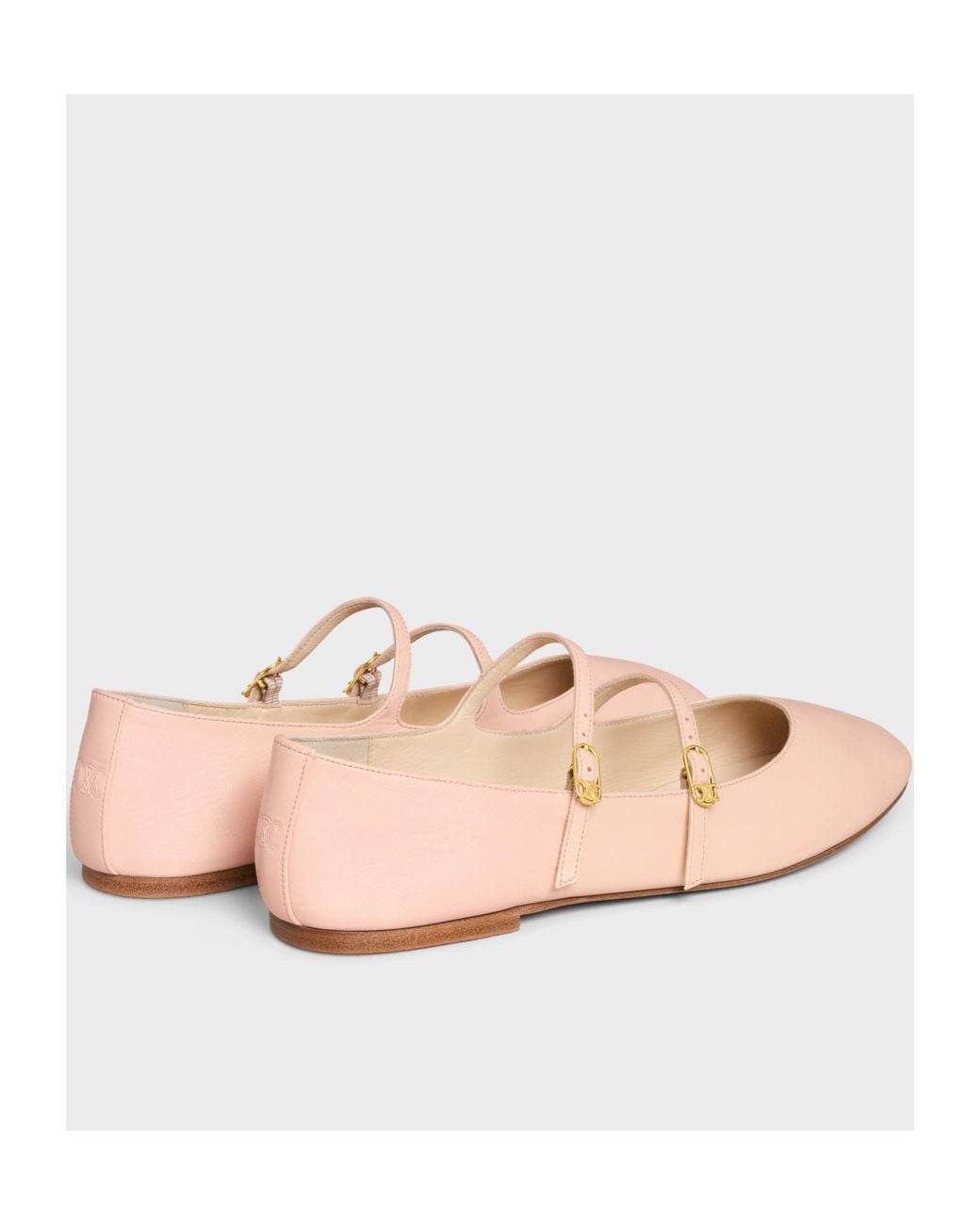 Céline Pink Double Strap Flat Shoes