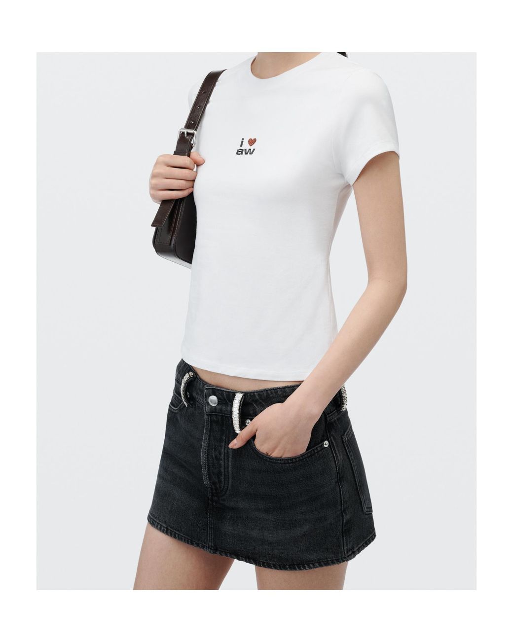 Alexander Wang Black Denim Mini Skort