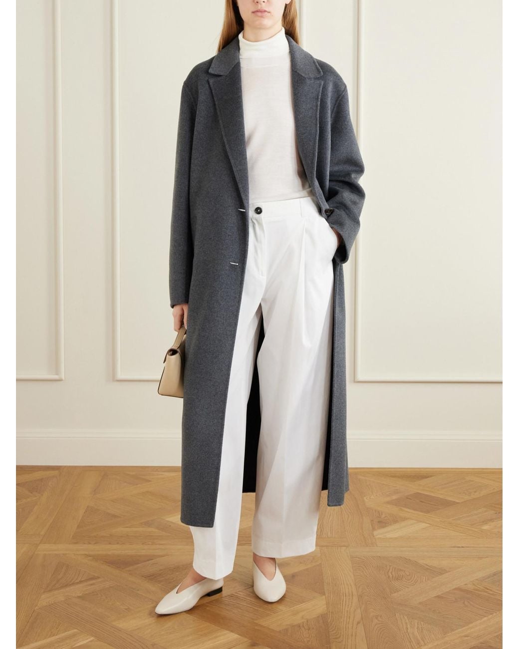 Rohe Gray Wool And Cashmere Blended Overcoat