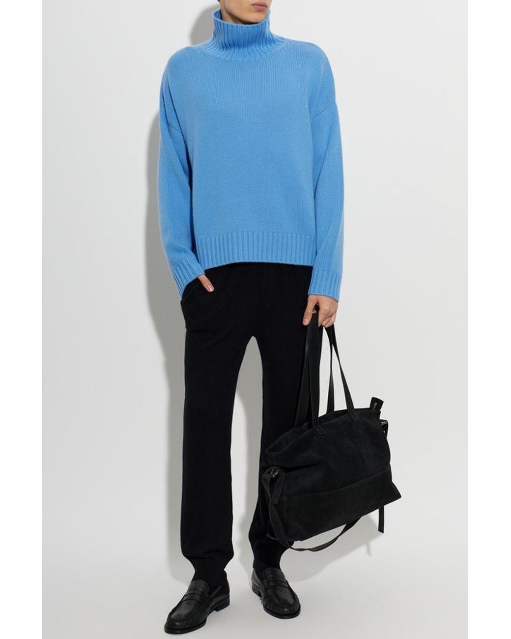 Lisa Yang Blue Olai Turtleneck Knitted Sweater for men