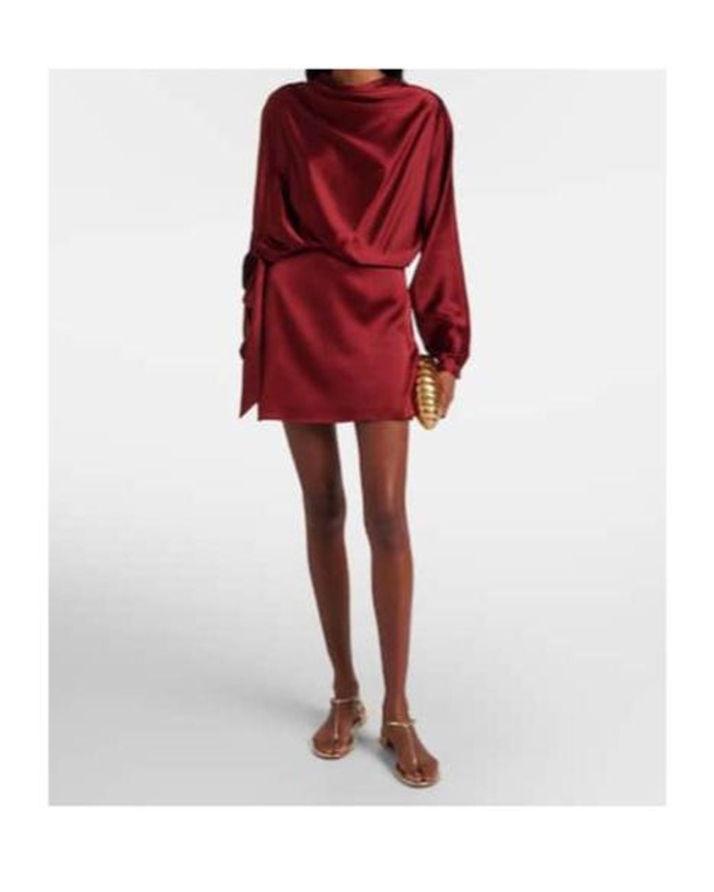 Staud Red Phoebe Silk-Blend Satin Minidress