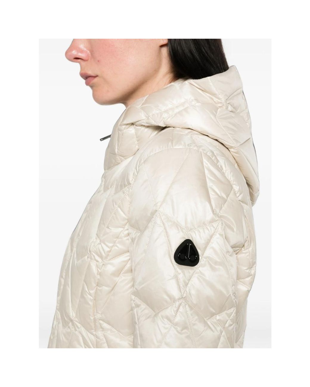 Moose Knuckles Natural Hooded Quilted Down Jacket