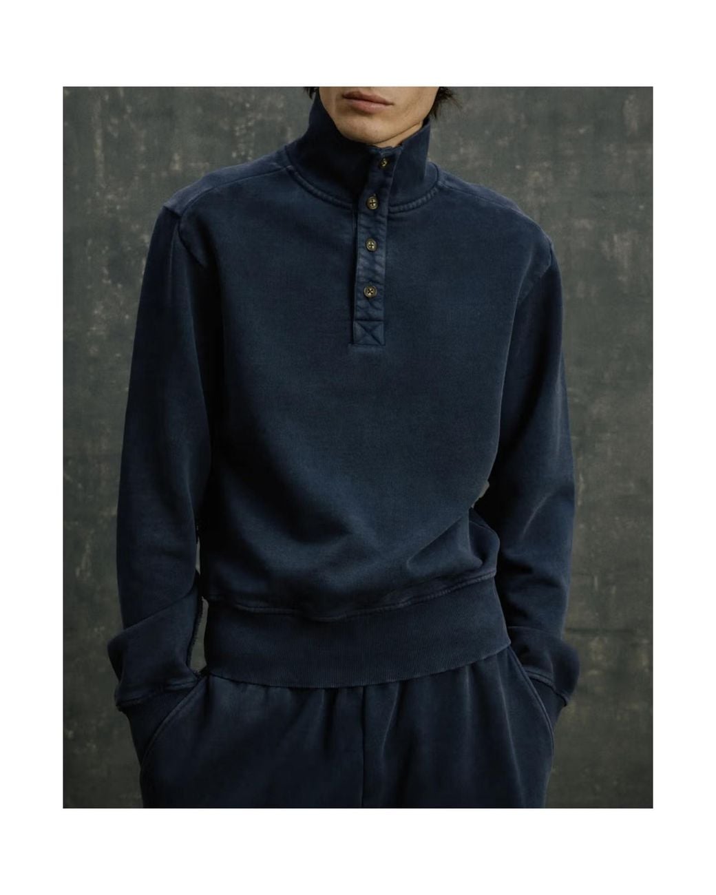 Entire studios Blue Button-Placket Sweater for men