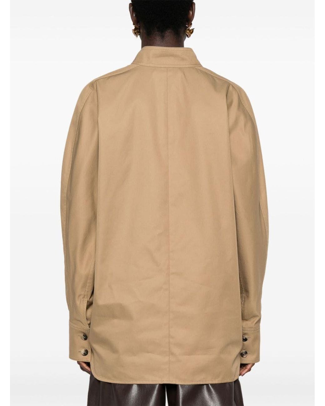 Saint Laurent Green Saharienne Buttoned Long-Sleeved Shirt