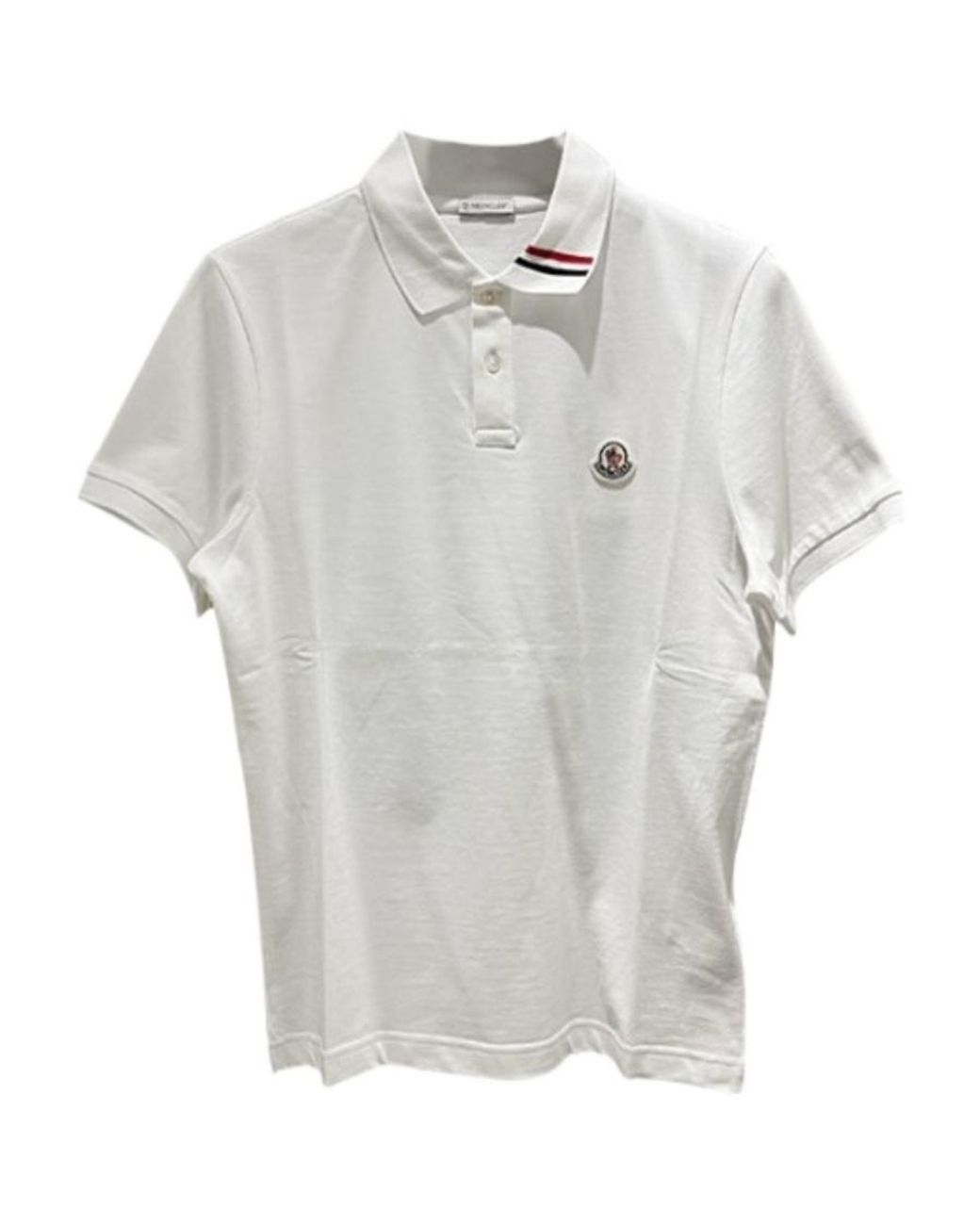 Moncler White Short-Sleeved Polo Shirt for men