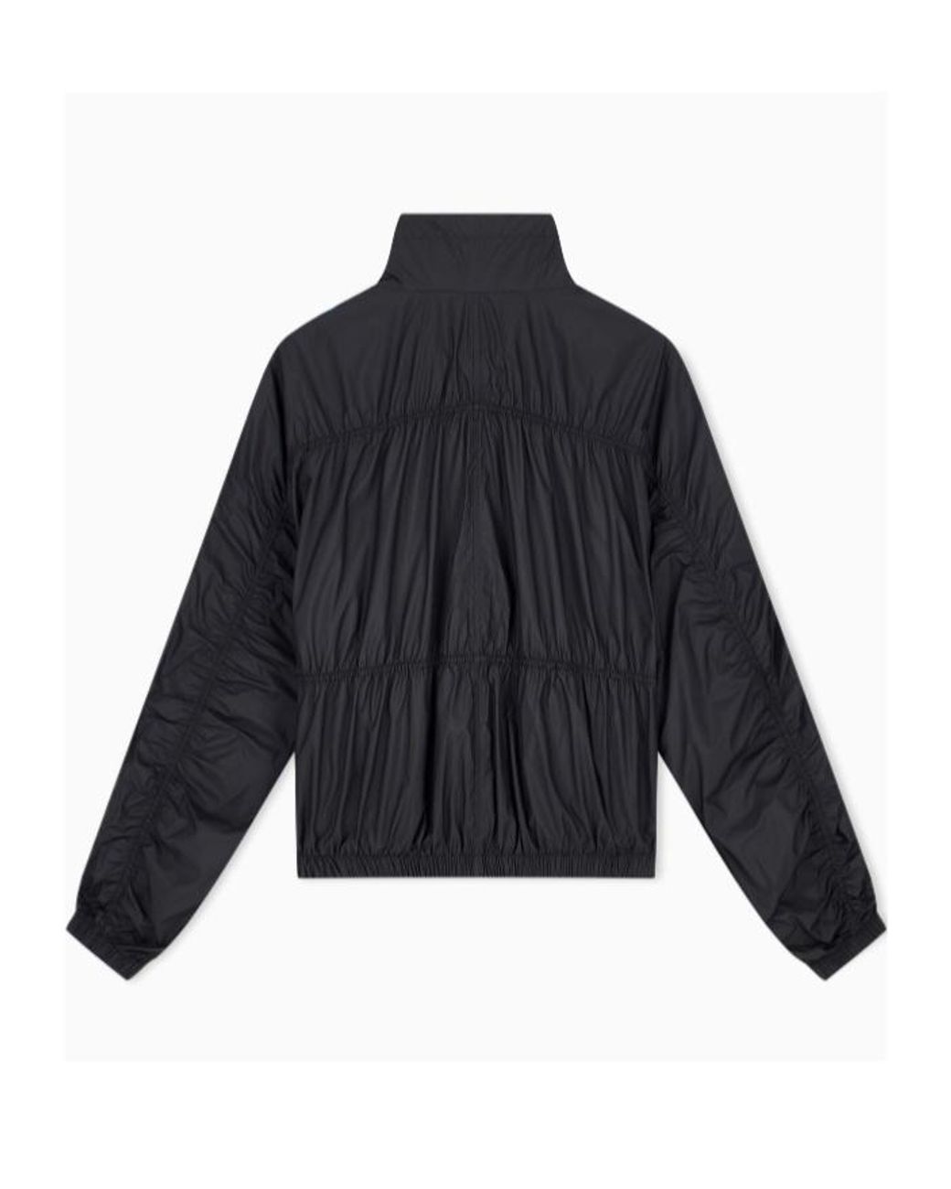 Emporio Armani Blue Reversible Blouson Jacket With Matte And Shiny Finishes