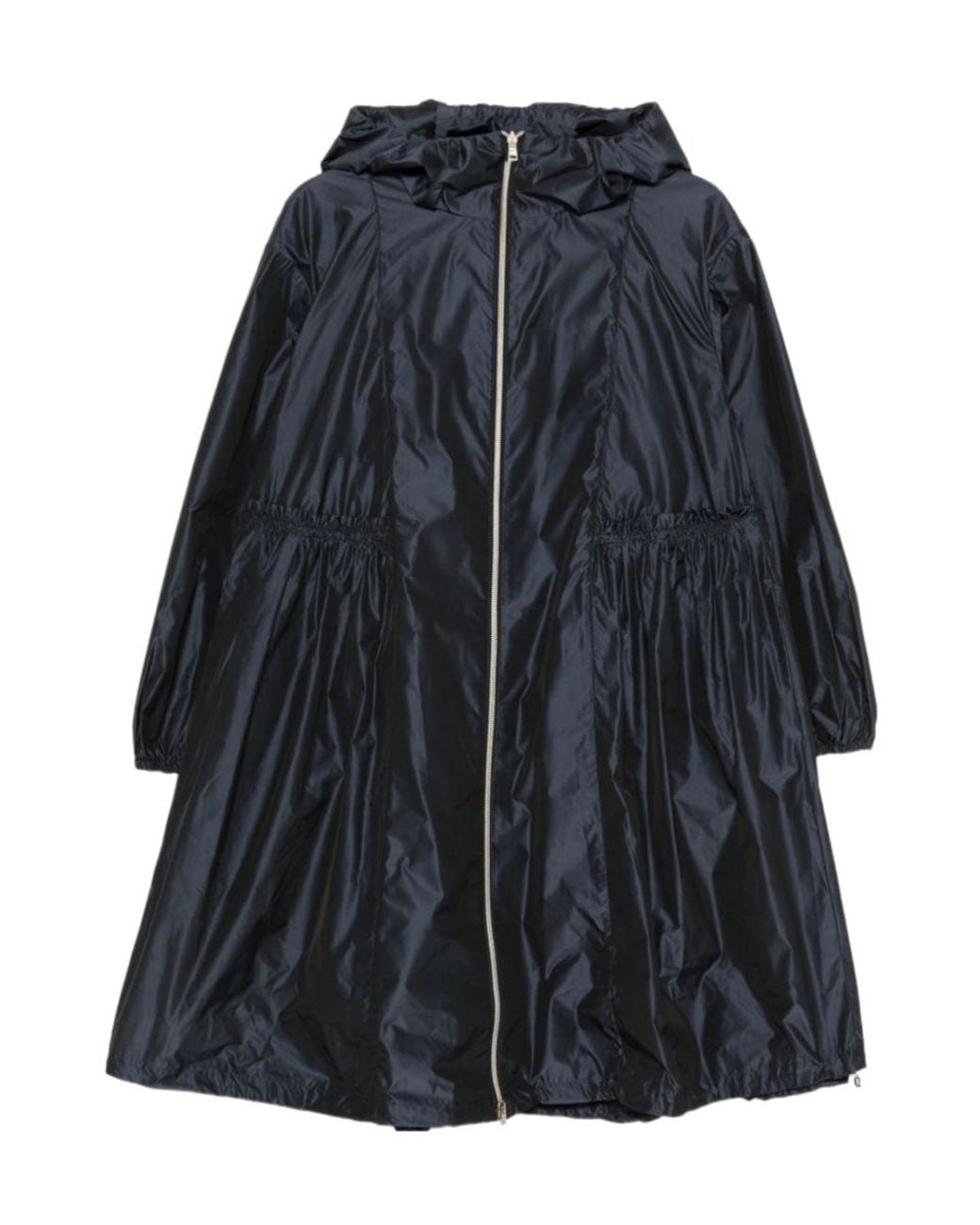 Herno Blue Zip-Up Hooded Coat
