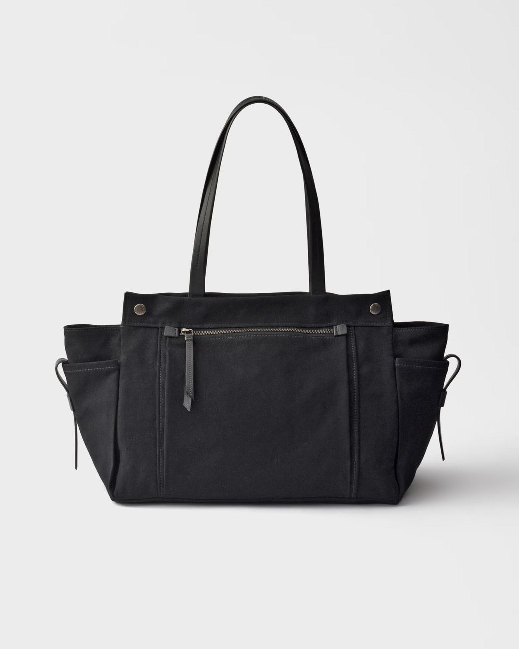 Prada Black Route Canvas And Leather Tote Bag for men