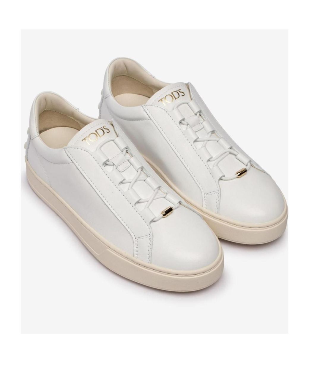 Tod's White Round Toe Low Top Casual Shoes