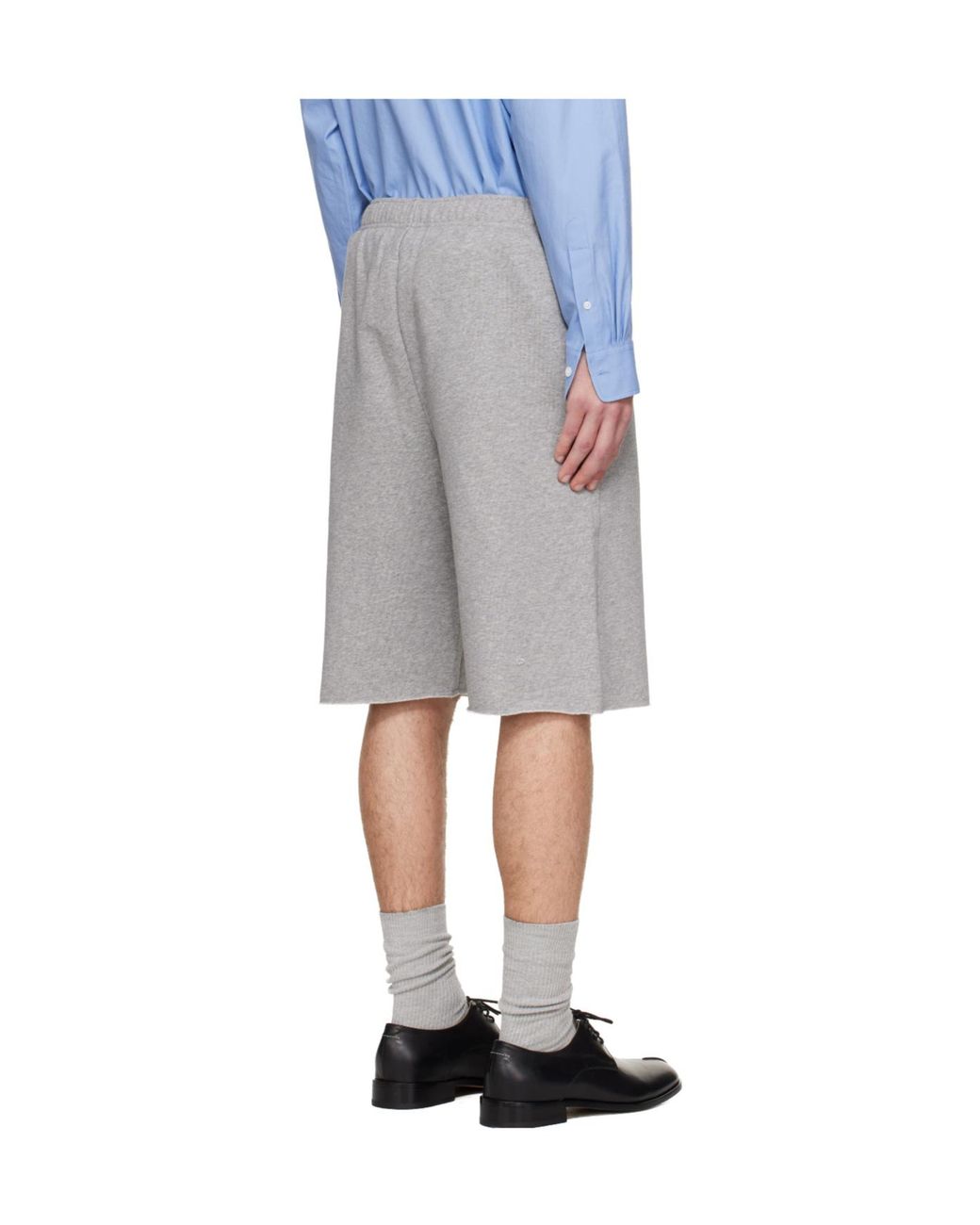 MM6 by Maison Margiela Gray Patch Drawstring Shorts for men
