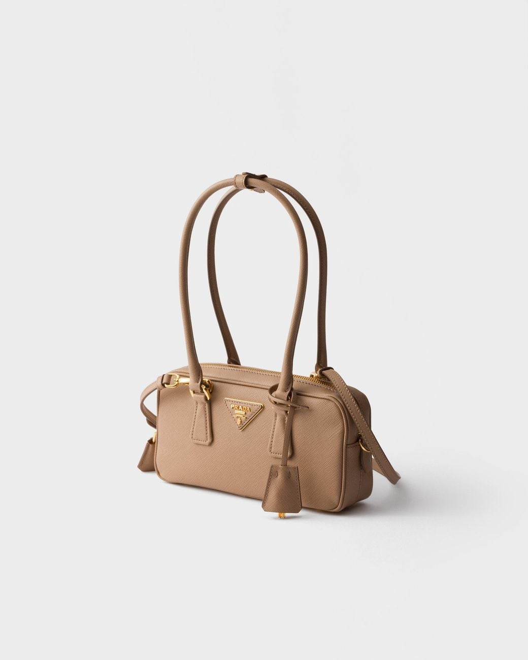 Prada Natural Saffiano-Leather Top-Handle Mini-Bag