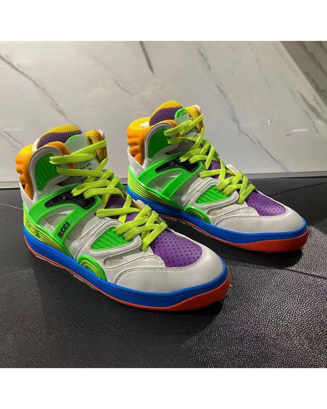 Gucci Green Basket Sport Sneakers