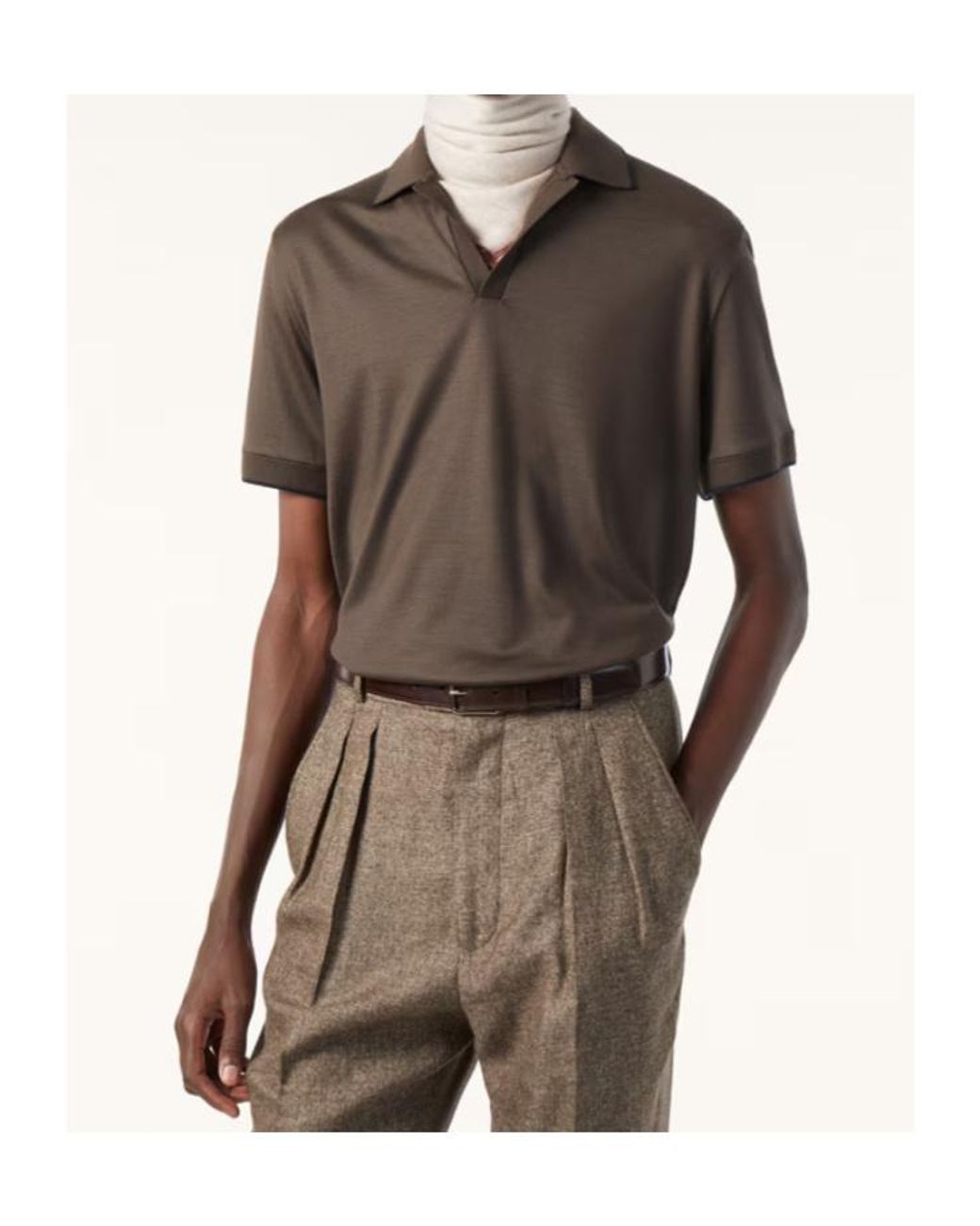 Loro Piana Brown Waitaki Polo Shirt for men