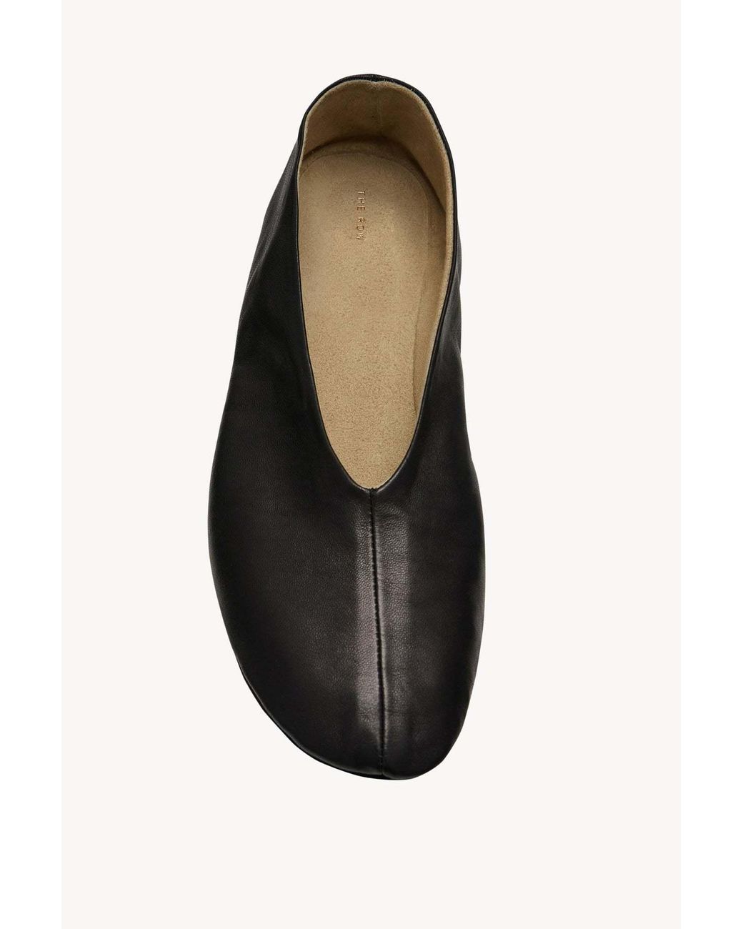 The Row Black Stella Slip-On Ballet Flats