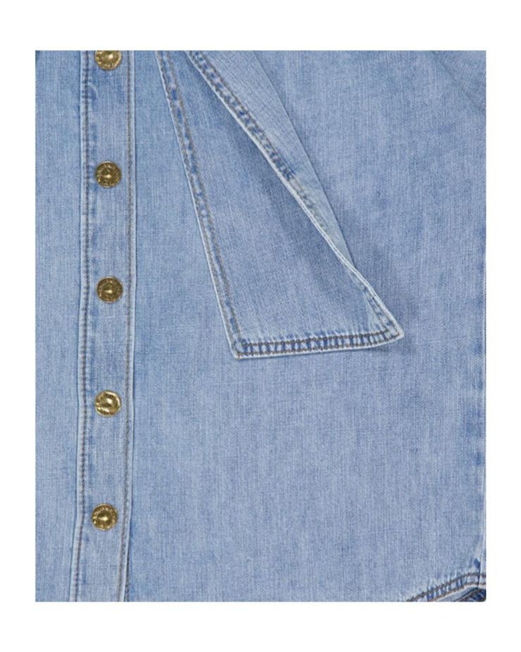 Zimmermann Blue Bow-Neck Denim Top