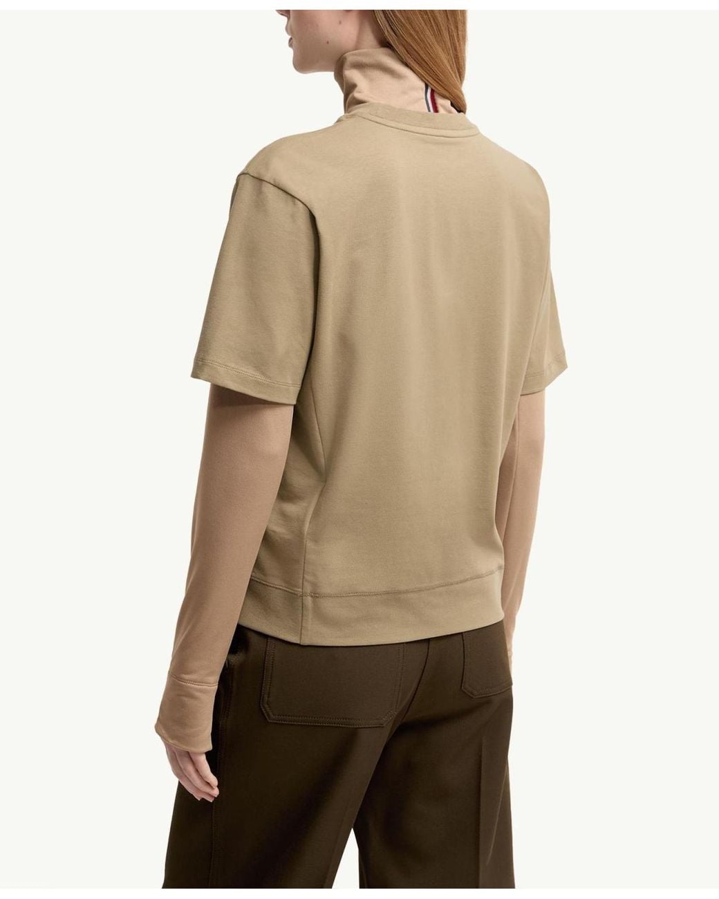 Moncler Natural Logo Patch Cotton Blend T-Shirt (Three Pack)