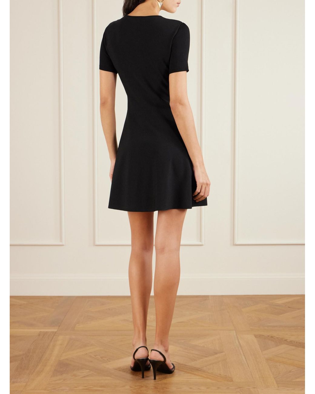 Valentino Black Bow Detailed Short-Sleeved Mini Dress