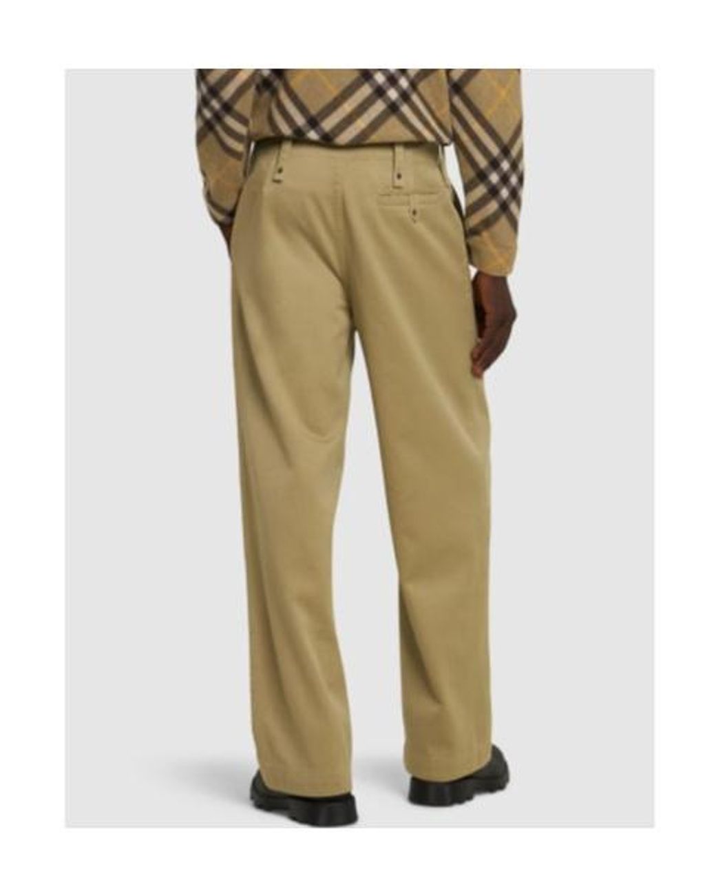 Burberry Natural Cotton Straight Casual Trousers for men